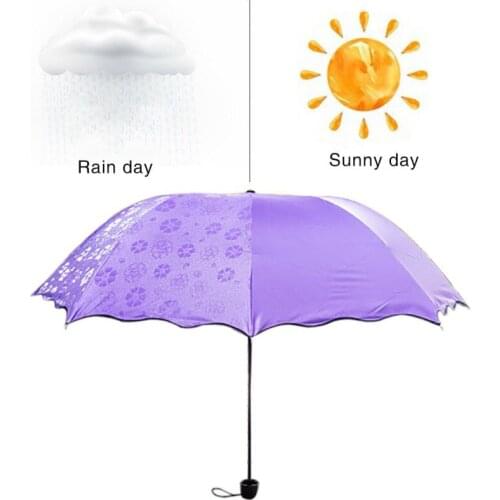 Simple Kids Women Umbrella Windproof Sunscreen Magic Flower Dome Ultraviolet-proof Parasol Sun Rain Folding Umbrellas for Dro