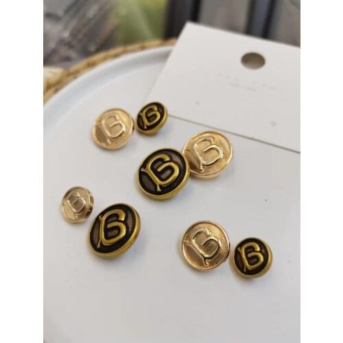 10pcs/lot One-Hole B Buttons Sewing-On Metal Button For Clothes Bag Cap Craft DIY Decoration 18mm/23mm High Quality