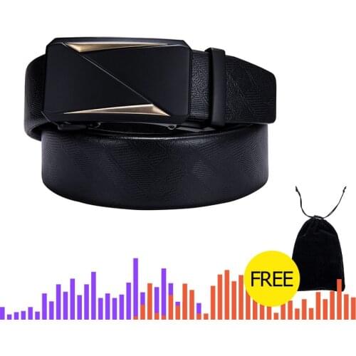 Fashion Genuine Leather Belts For Men Business Alloy Automatic Buckle Leather Belts Mens Gift Box Set Cinturon Hombre DiBanGu