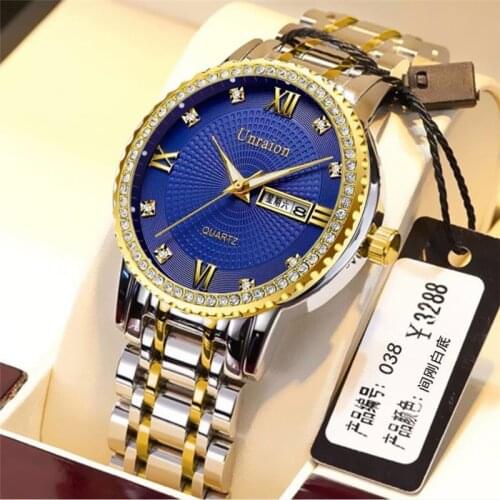 Luxury Mens Watch Rich Man Noble Temperament Stainless Steel Watch Diamond Can English Can Chinese Calendar Clock Hour A4160