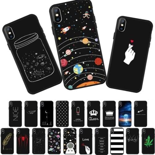 Silicone shockproof black painted shell for iPhone 6S Plus 7 Plus 8 Plus 5 5S SE XR X XS XS MAX 6 7 8 for Full body soft case