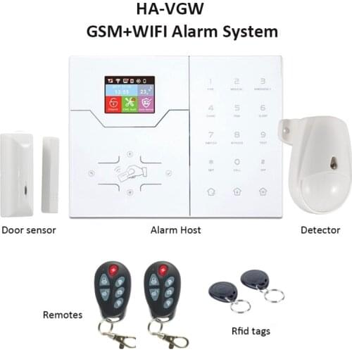 MEIAN GSM+Wifi Security Alarm System 32 Wireless Detectors 8 Wired Zone House Intruder Alarm French HA-VGW