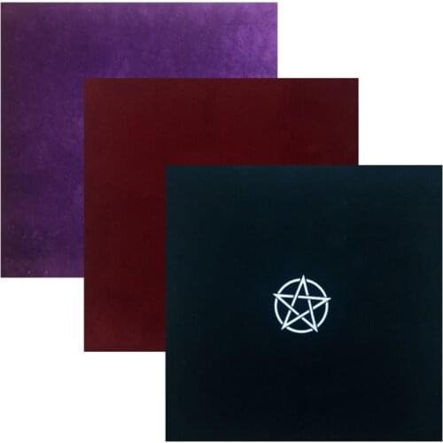 60×60cm Pentacle Tarot Tablecloth Velvet Altar Tarot Cloth Witch Divination Astrology Board Game Witchcraft Card Pad