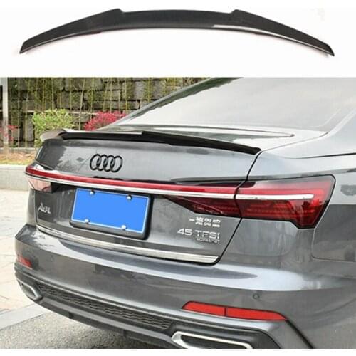 Carbon Fiber Rear Trunk Spoiler for Audi A6 C8 2019 2020 M4 Styles Rear Trunk Boot Lip Wing Spoiler Lip