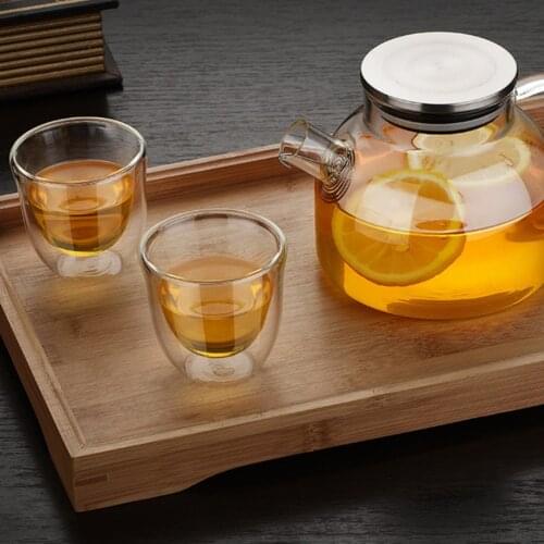 70ml Heat-resistant Double Wall Glass Beer Coffee Cup Transparent Drinkware