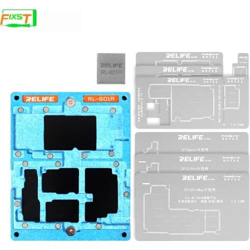 RL-601R 10 In 1 Strong Magnetic Adsorption Multiple Modles Middle-Level Tin Planting Table Middle Stencil For Iphone X-12ProMax