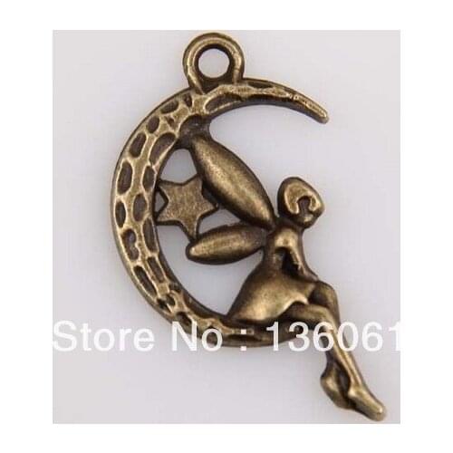 Vintage Bronze Moon Girl Pentacle Sunflower Heart Flower Pumpkin Head Charms Pendants For Jewelry Bracelet Mix style 10PCS P157