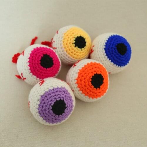 Knitted Mohair Eyeball Pet Cat Toy Realistic Wool Cat Toy For Felines And Canine Hobby