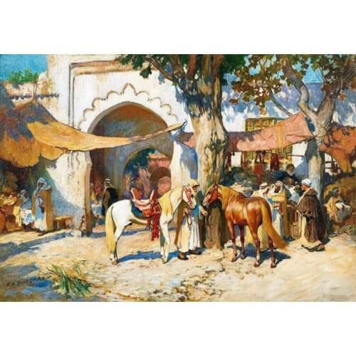 Manufacturer Embroidery By the City Gate Counted Cross Stitch Kits 14 Count with 100% Cotton Floss&Free Shipping for Home Decor