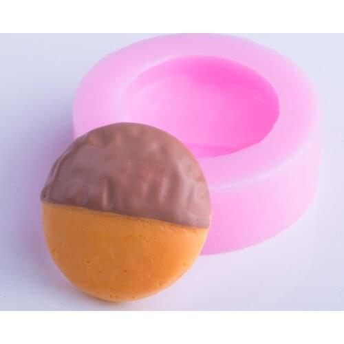 YF003 Cookie Biscuit silicone Mold - Fondant Resin Jewelry Pendant Polymer Clay Sugarcraft Candy Chocolate Miniaturesweet