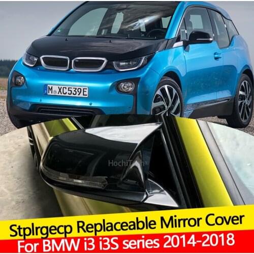 Replacement ABS Carbon Fiber black Mirror Cover shell For BMW i3 i3S series 2014-2018
