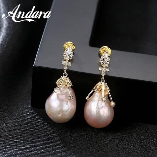 Genuine S925 Sterling Silver Earrings Natural Baroque Pearl Stud Earrings For Women Charm Jewelry Wedding Gifts