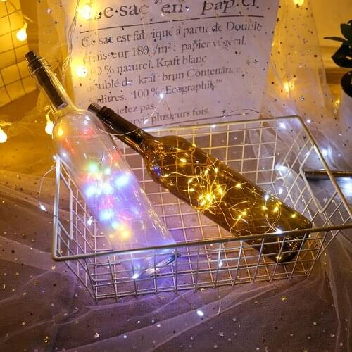 1m 2m Wine Bottle String Light LED Cork Shape Battery Power Fairy Lights for Christmas Party Wedding Valentines Day Home Decor