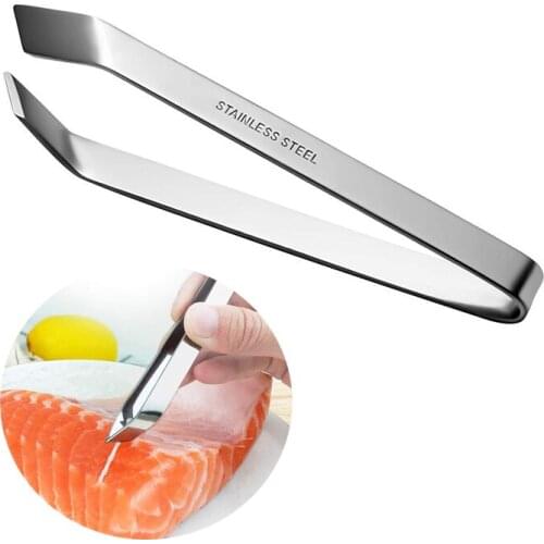 1Pc Fish Bone Tweezers Pliers Bone Remover Stainless Steel Clip Pliers Quick Hair Removal Forceps Ideal Kitchen Tool