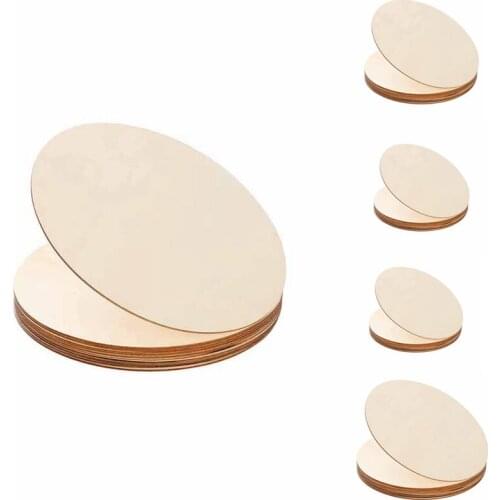 10PCS Natural Wood Pieces Slice Round Unfinished Wooden Discs for Crafts Centerpieces DIY Christmas Ornaments