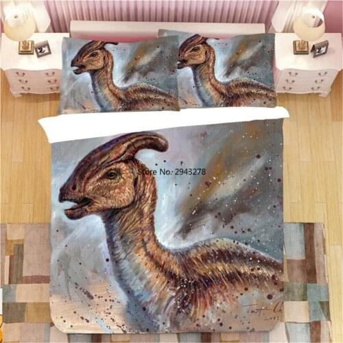 Dinosaur World 3D Printed 2/3pcs Bedding Set Duvet Cover Bed Cover Set Cartoon Design Bedspread Home Textile Kids Boy Bedclothes
