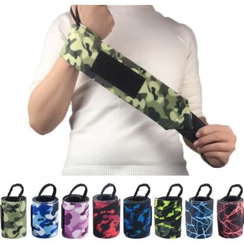 2Pcs Camouflage Neoprene Weightlifting Wrist Wrapping Support Fitness Crossfit Sport Wristbands Powerlifting Wrist Protector