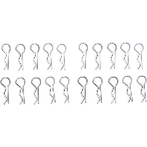 20pcs Metal Body Clips Secure Pins For 1/10 HPI Himoto HSP RC Car Redcat Racing Shell Truck Buggy Toys