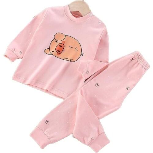 2020 Girls And Boys Cotton Pajamas Sets Cartoon Anlmal Plant Toddler Sleepwear Cute Winter Autumn Baby Pyjamas Suit Kids Clothes