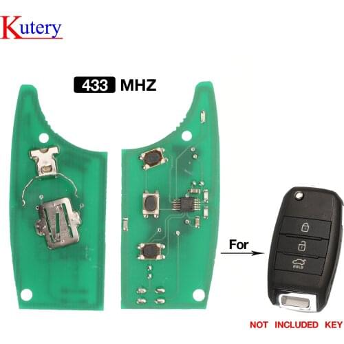 Kutery 433MHZ 3 Buttons Remote Car Key Circuit Board For Kia K4 Sorento Sportage Fob Without Chip