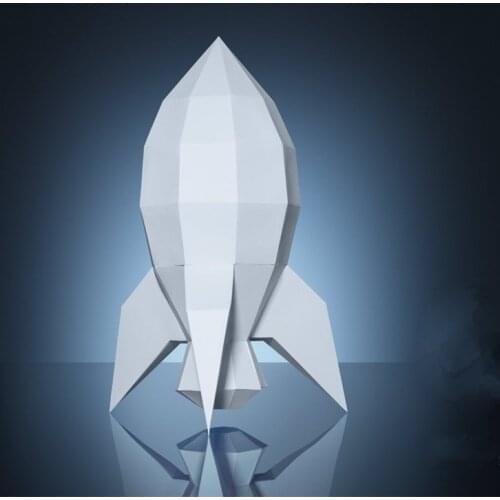 30min Complete DIY 3D Rocket Paper Sculpture Papercraft Puzzle Toy Educational Paper Folding Model Toy Christmas Gift Science