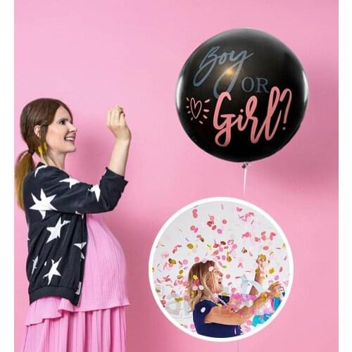 36 Inch Boy Girl Balloon With Colorful Confetti Perfect Party Layout Reveal Balloon Shower Party Balloon Baby Gender Circle J5V0