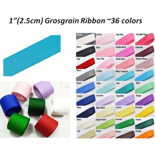 5yd*10color 1 "(2.5cm) Grosgrain Ribbon- Diy Packaging Decoration Clothing Materials