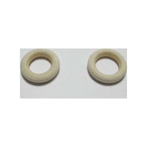 50 Natural Untreated Plain Wooden Donut Round Ring Beads 24mm