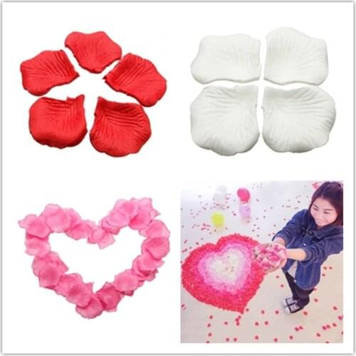 Colorful Artificial Rose Pressed Flowers Petal Silk Falses Flower Tulip Petal Wedding Party Decor Accessories Wedding Rose Gift