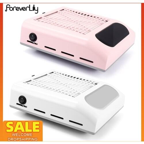 80W Strong Fan Nail Dust Collector Nail Dust Vacuum Cleaner Nail Polish Dust Suction Nail Art Salon Manicure Pedicure Machine