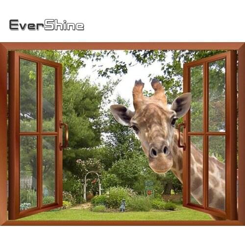 EverShine 5D Full Drill Square Diamond Embroidery Animal Diamond Painting Mosaic Giraffe Rhinestones Picture DIY Wall Art