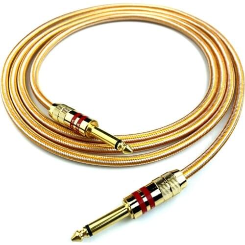 HIFI 6.5mm Jack audio Cable Aux Cable Braided 6.35 Jack Male to Male cord mono guitar Cable