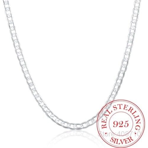 6MM 16inch-24inch Link Chain Necklaces Silver Jewelry Men Necklace, 925 Sterling Silver Necklace Colar Men Jewelry Accessories