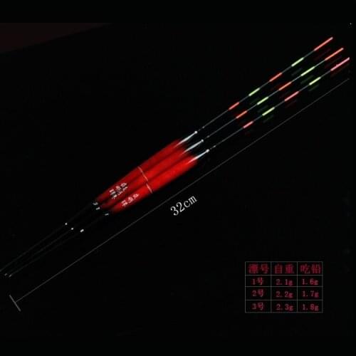 Wood LED night fishing float bright and without glare fine vertical electric buoy