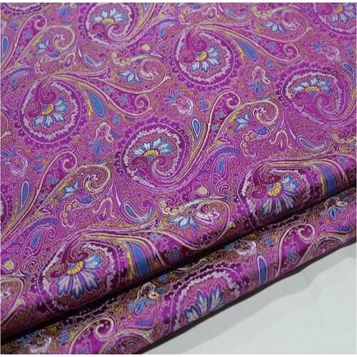 HLQON brocade Tang suit roser red fabric patchwork felt tissue telas bed sheet cheongsam dress children coat cloth 75cm width