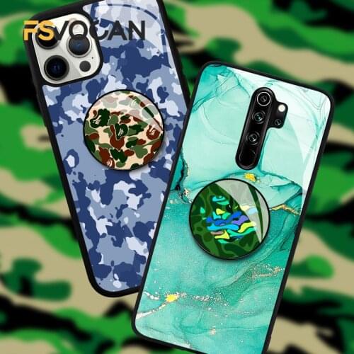 Camouflage Pattern Expanding Phone Socket Camo Army Color Smart Round Ring Finger Holder Military Leopard Print Bracket Stand