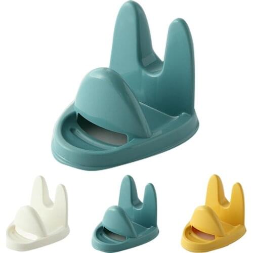 Kapmore 1pc Plastic Utensil Rest Creative Solid Color Spatula Holder Kitchen Spoon Rest Tableware Accessories Kitchen Tools