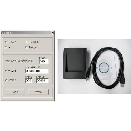 2016 NEW Simple without driver 125KHz EM4305 EM4100 / EM4200 T5577 card Reader & Writer/Programmer, copy ID access control