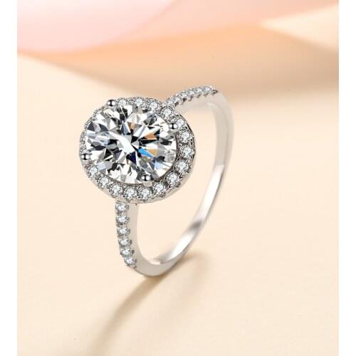 Silver 925 Original Oval Cut 2 Carat Diamond Test Past D Color Moissanite Egg Shape Gemstone Ring for Women Engagement Jewelry