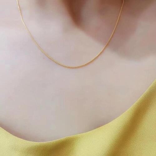 MADALENA SARARA AU750 Pure 18k Yellow Gold Rolo Box Thick Chain Necklace 3g