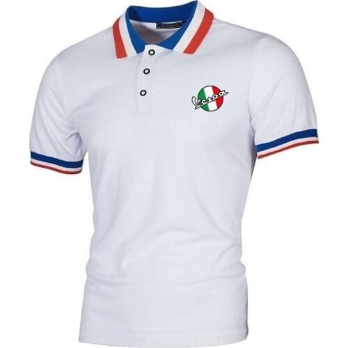 Youth Polo Shirts Mens TShirts Italy Flag Vespa Short Tees 80s 90s Motorcycle Military Style Jersey Golftennis Topshirts