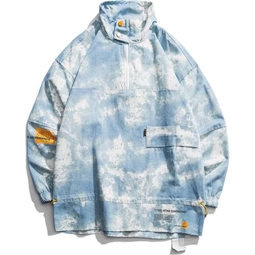 Western Street Tie-Dye Process Printed Camouflage Stylish Pullover Men Sweatshirts Hip Hop Autumn Casual Pullover Loose