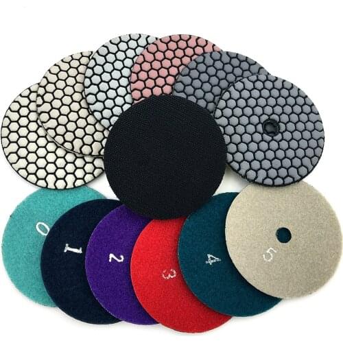 Set 3"/4" Dry Polishing Pad Sharp Type Flexible Diamond For Granite Marble Stone Sanding Disc Free Shipping 6 Pcs
