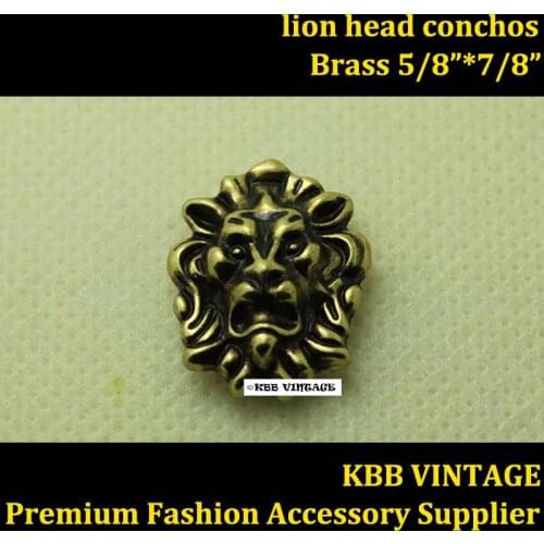 10pc Small Lion-Head Conchos Screwback Conchos Leathercraft Antique-Bronze