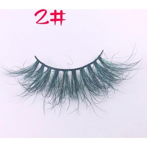 New green 3D mink lashes wholesale makeup natural long individual thick fluffy colorful false eyelashes lashes