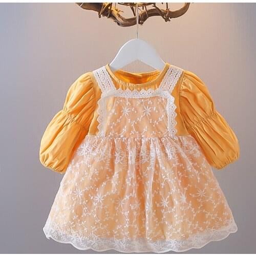 Autumn Newborn Baby Girl Dress Flower Long Sleeve Dresses for Girls Clothing Princess 1st Birthday Party Dress Infant Clothing