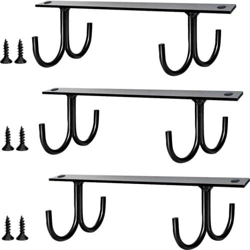 Under Cabinet Mug Rack, Mug Organizer Rack Cup Holder Under Shelf 12 Hanging Hooks Rack 3 Pack