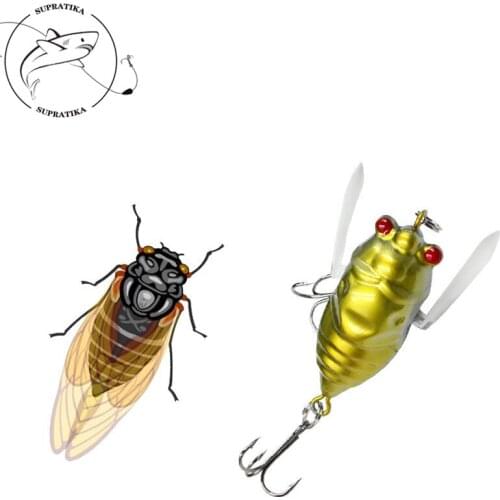 5cm/6g Artificial Luminous CicadaLure Freshwater Insect Lure Hard Bait Anti-Corrosion Bionic Professional Plastic Insect Bait