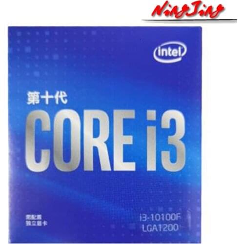 Intel Core i3-10100F i3 10100F 3.6 GHz 4-core 8-thread CPU processor L2 = 1M L3 = 6m 65W LGA 1200 new and come with the cooler