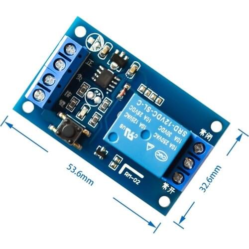 12V Single Bond Button Bistable Relay Module Modified Car Start and Stop Self-Locking Switch One Key